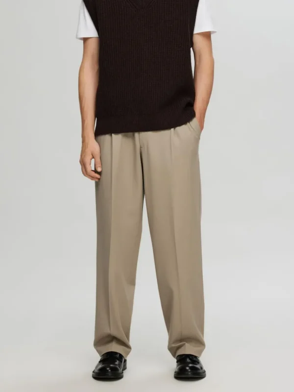 SELECTED 220 LOOSE FIT BYXOR Beige Discount