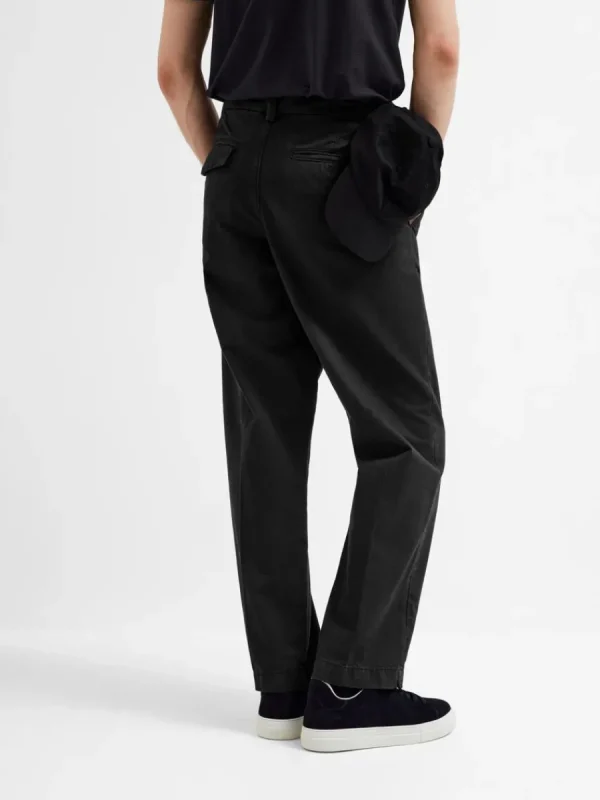 SELECTED 220 LOOSE FIT CHINOS Black Hot
