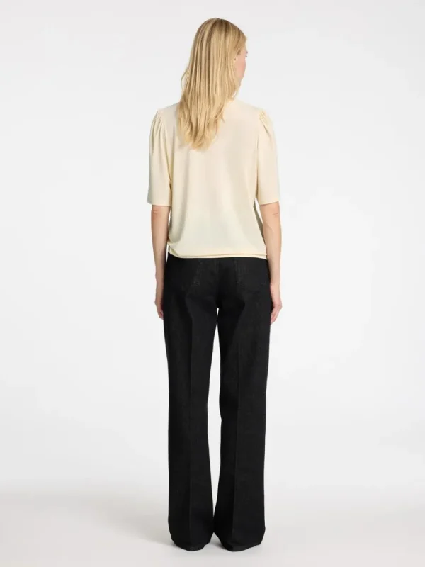 SELECTED LOOSE FIT V-RINGAD TOPP Beige Fashion