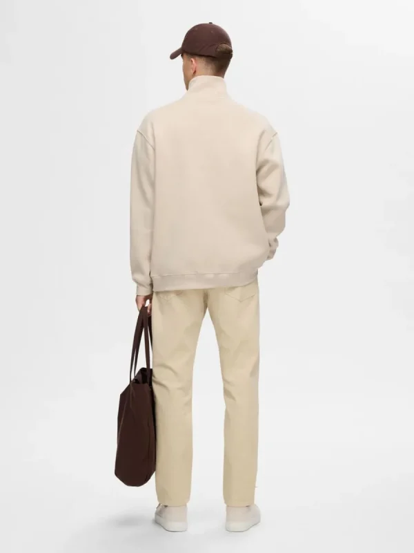 SELECTED LÖS PASSFORM BLIXTLÅSFÖRSEDD SWEATSHIRT Beige Shop