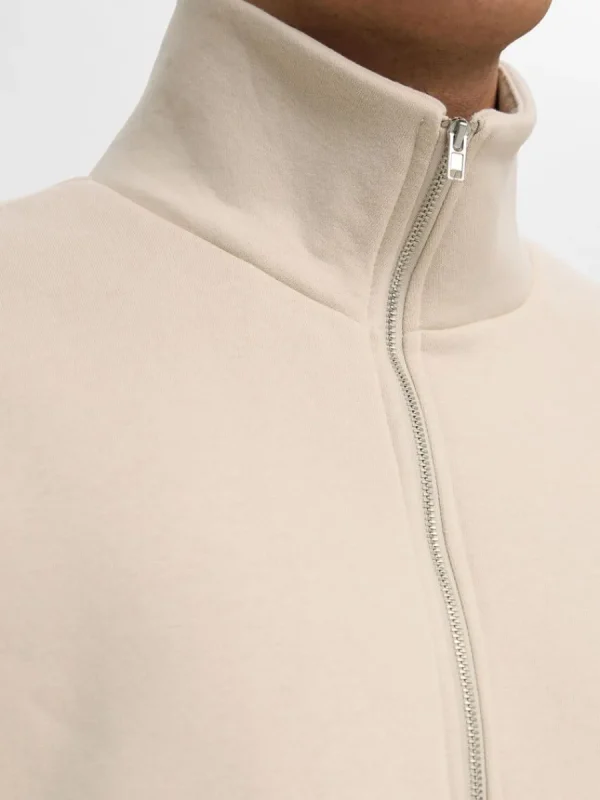 SELECTED LÖS PASSFORM BLIXTLÅSFÖRSEDD SWEATSHIRT Beige Shop