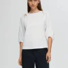 SELECTED LÖS PASSFORM BLUS MED 3/4-ÄRMAR White Hot