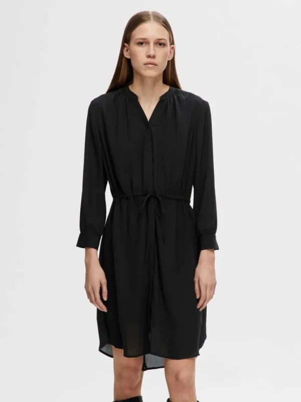 SELECTED LÖS PASSFORM KORT KLÄNNING Black Cheap