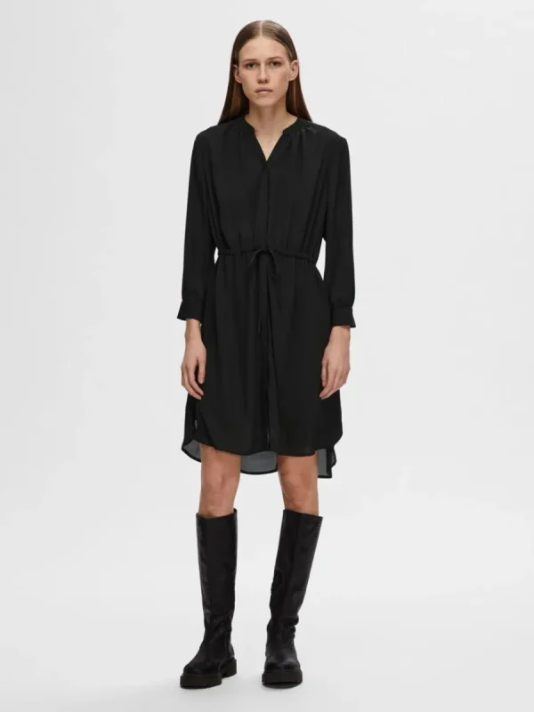 SELECTED LÖS PASSFORM KORT KLÄNNING Black Cheap