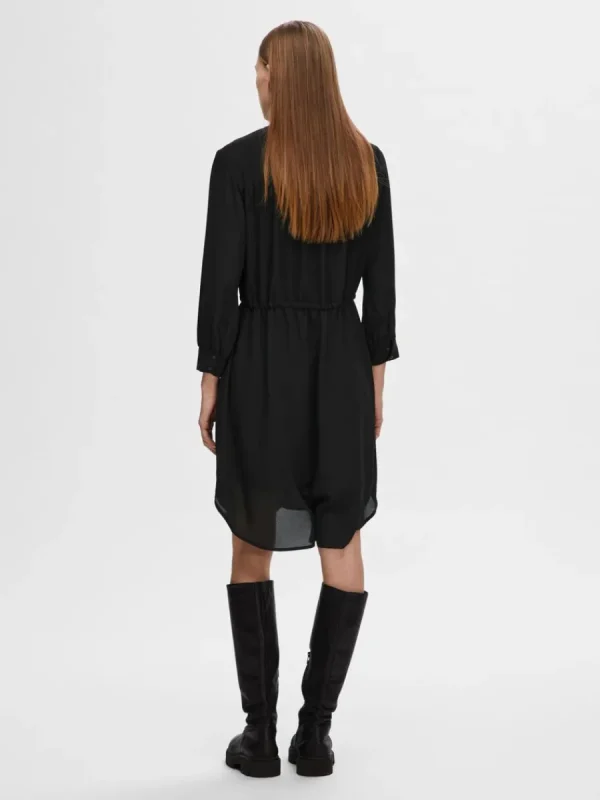 SELECTED LÖS PASSFORM KORT KLÄNNING Black Cheap