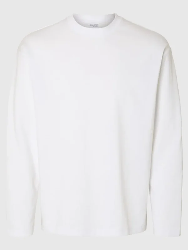 SELECTED LÖS PASSFORM LÅNGÄRMAD T-SHIRT White Best Sale