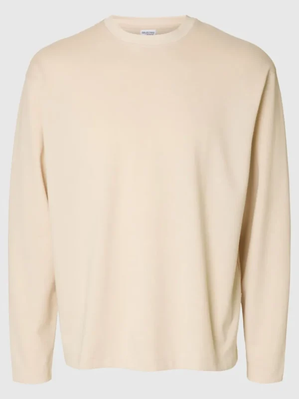 SELECTED LÖS PASSFORM LÅNGÄRMAD T-SHIRT Beige Fashion