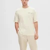 SELECTED LÖS PASSFORM MED TRYCK BAKTILL T-SHIRT White Cheap