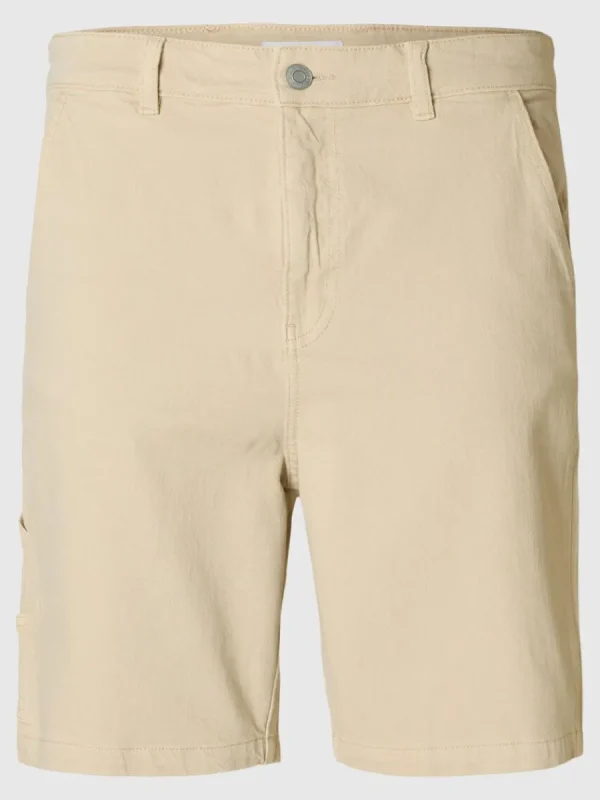 SELECTED LÖS PASSFORM SHORTS Beige Flash Sale