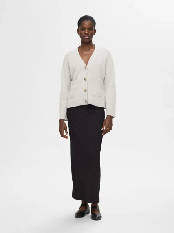 SELECTED LÖS PASSFORM STICKAD KOFTA Grey Shop