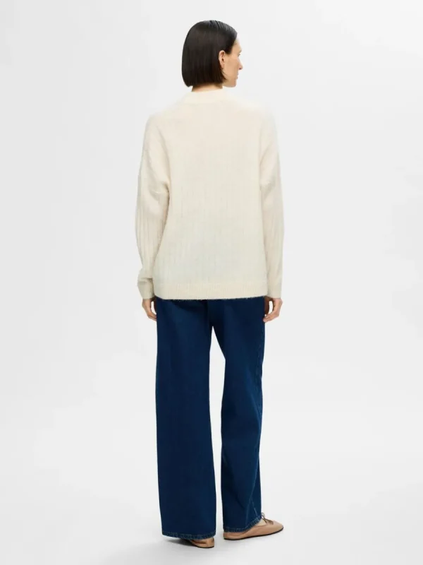 SELECTED LÖS PASSFORM TRÖJA Beige Online