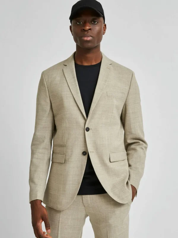 SELECTED LÄTT ENKELKNÄPPT KAVAJ Beige Outlet