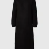 SELECTED MAXILÅNG STICKAD KLÄNNING Black Online