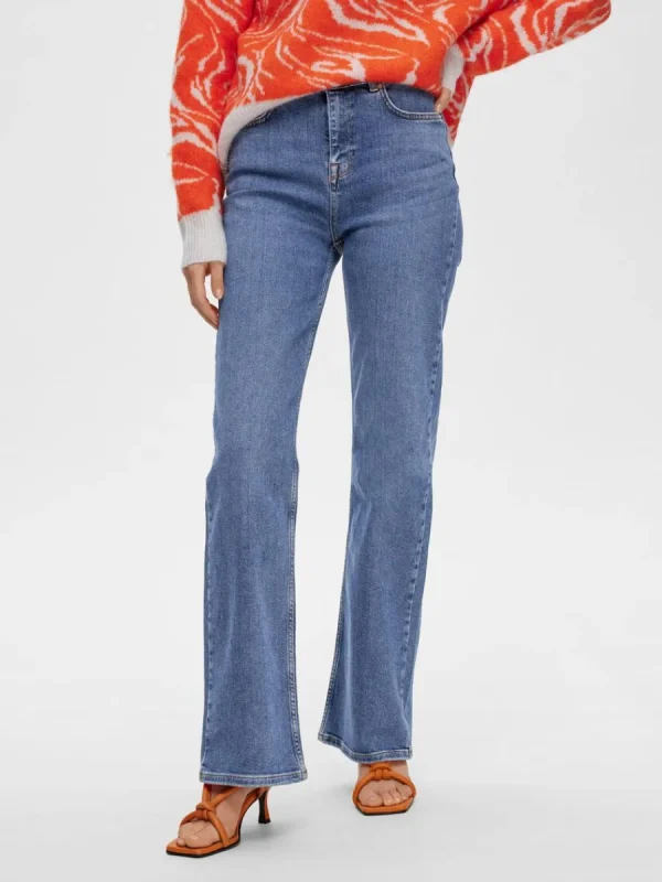 SELECTED MELLANTVÄTT HÖGA LEGGINGS Blue Best Sale