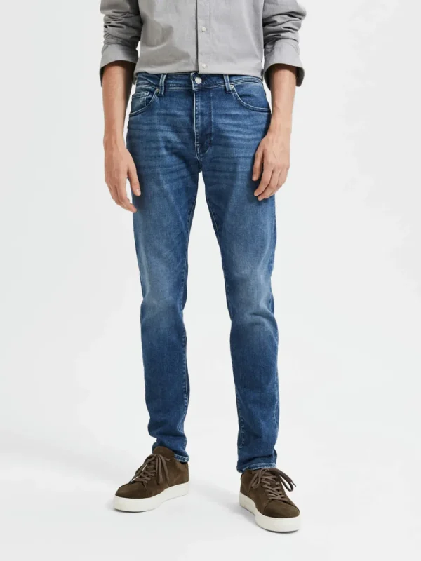 SELECTED MELLANTVÄTT SLIM FIT-JEANS Blue Best