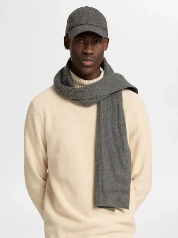 SELECTED 100% MERINOULL HALSDUK Grey Store