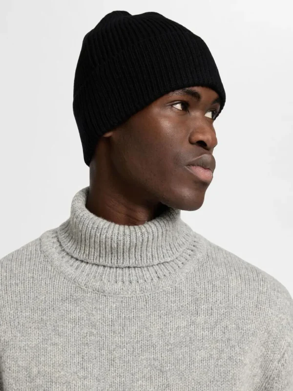 SELECTED 100% MERINOULL MÖSSA Black New