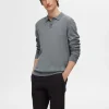 SELECTED 100% MERINOULL PIKÉTRÖJA Grey Store
