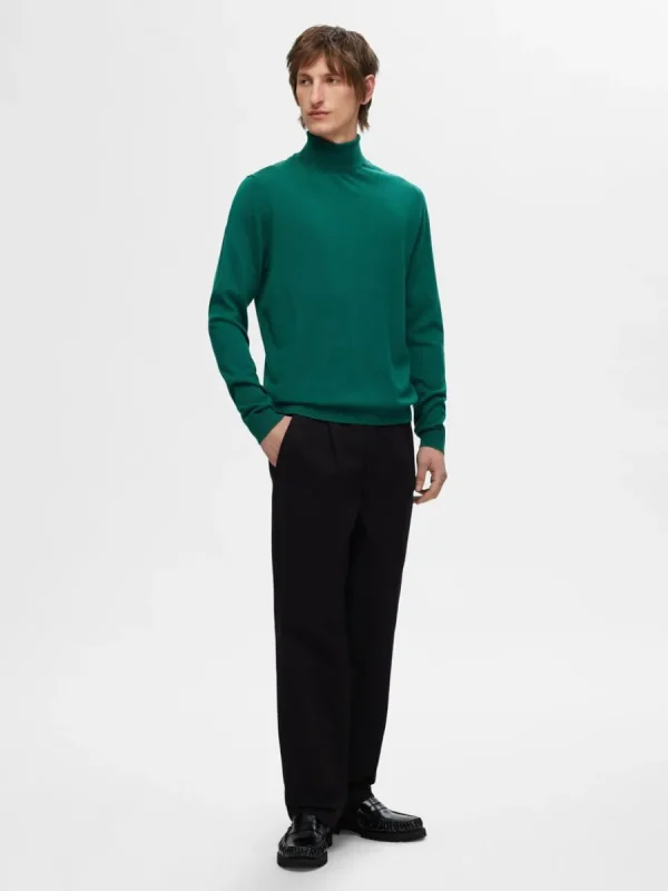 SELECTED 100% MERINOULL POLOTRÖJA Green Shop