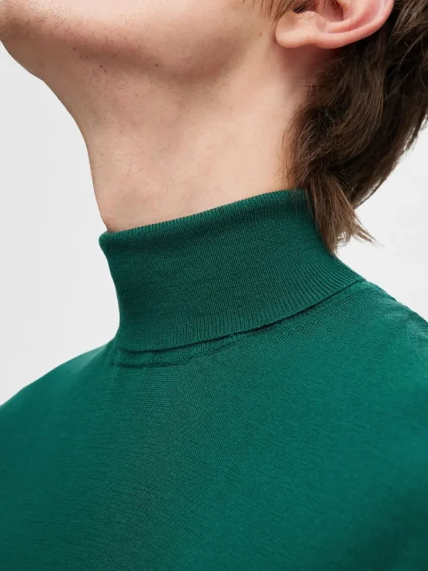 SELECTED 100% MERINOULL POLOTRÖJA Green Shop