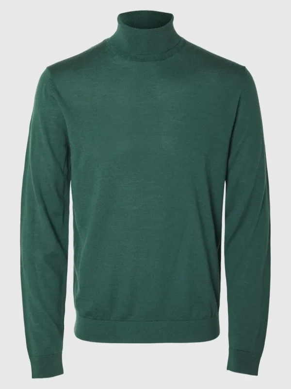 SELECTED 100% MERINOULL POLOTRÖJA Green Shop