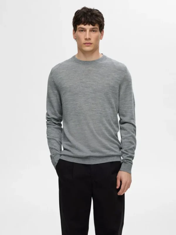 SELECTED 100% MERINOULL RUNDRINGAD TRÖJA Grey Fashion