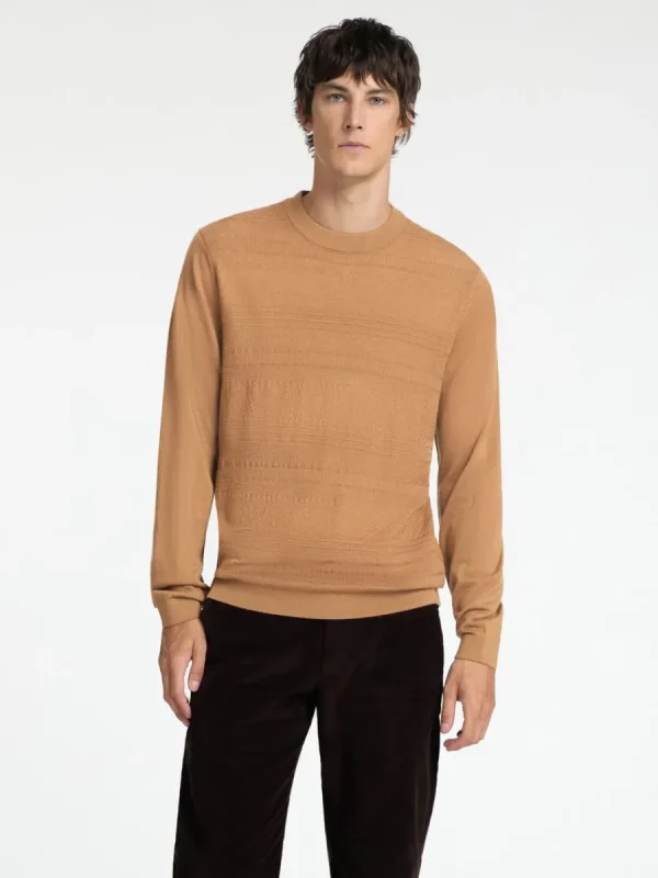 SELECTED 100% MERINOULL RUNDRINGAD TRÖJA Orange Cheap