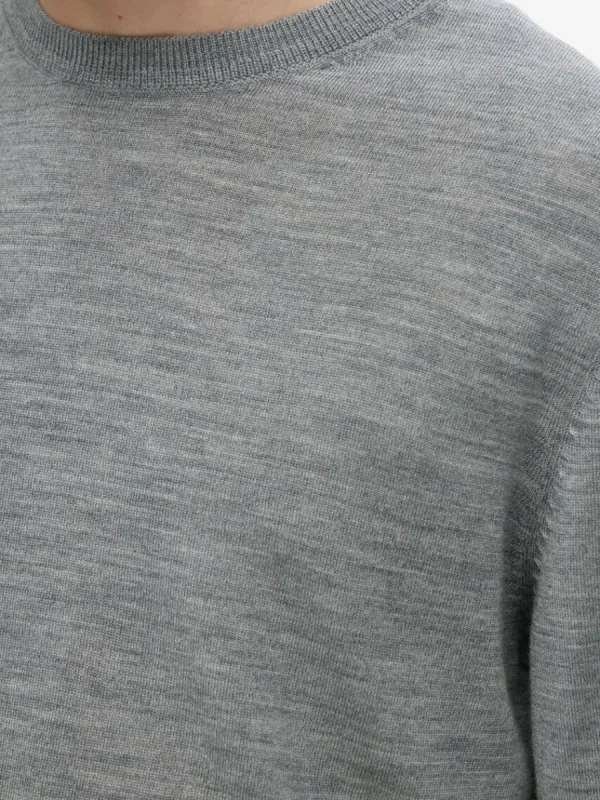 SELECTED 100% MERINOULL RUNDRINGAD TRÖJA Grey Fashion