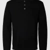 SELECTED 100% MERINOULL STICKAD PIKÉTRÖJA Black Best Sale