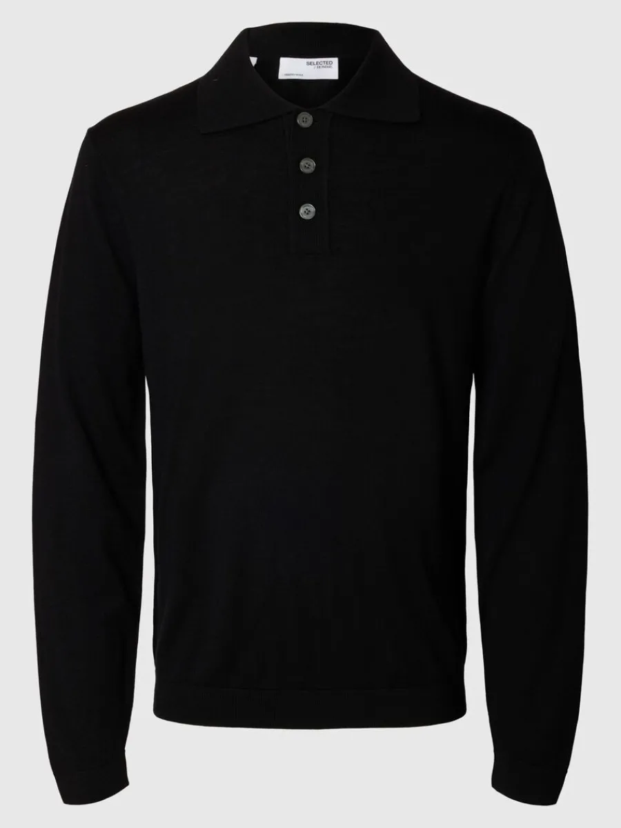 merinoull_stickad_piktrj_0-2.webp SELECTED 100% MERINOULL STICKAD PIKÉTRÖJA Black Best Sale