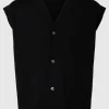 SELECTED 100% MERINOULL STICKAD VÄST Black Sale