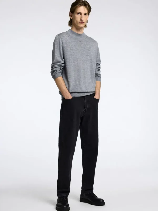 SELECTED 100% MERINOULL TRÖJA MED FUSKKRAGE Grey Discount