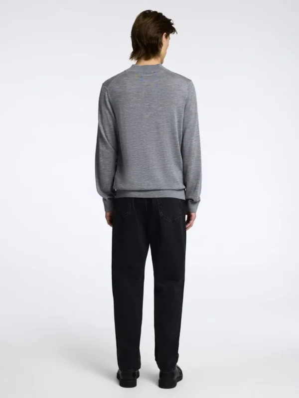 SELECTED 100% MERINOULL TRÖJA MED FUSKKRAGE Grey Discount