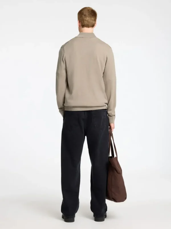 SELECTED 100% MERINOULL TRÖJA MED HALVLÅNGT BLIXTLÅS Beige Cheap