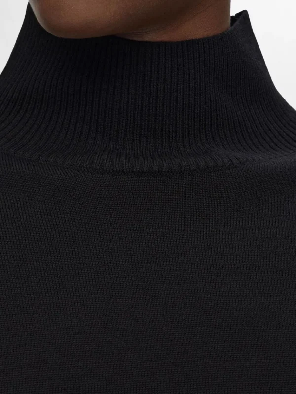 SELECTED 100% MERINOULL TRÖJA MED HÖG HALS Black Fashion