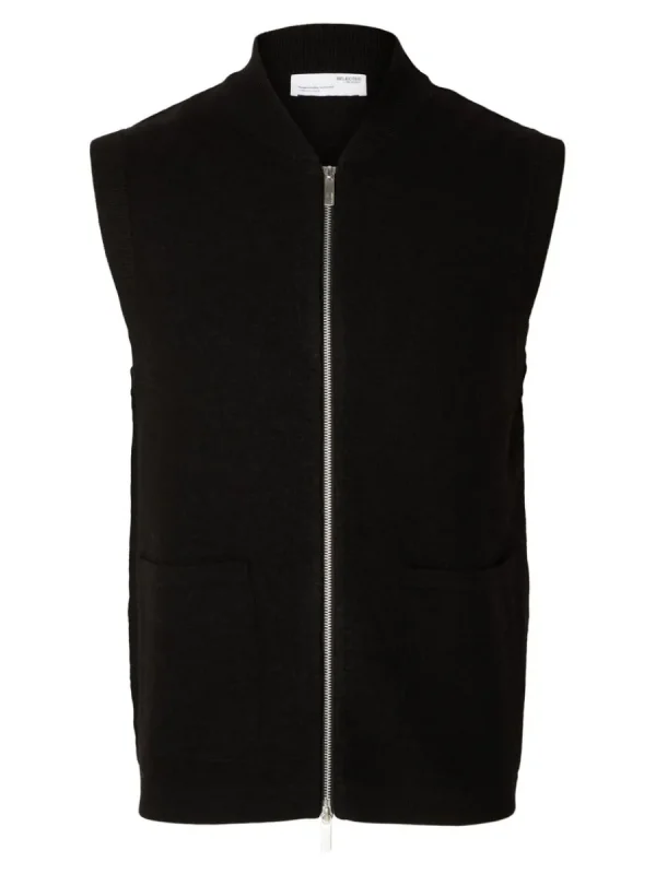 SELECTED MERINOULL VÄST Black Flash Sale