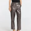 SELECTED METALLIC LÄDERBYXOR Grey Cheap