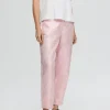 SELECTED METALLISK JACQUARD BESKURNA BYXOR Pink Flash Sale