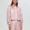 SELECTED METALLISK JACQUARD SKJORTA Pink Cheap