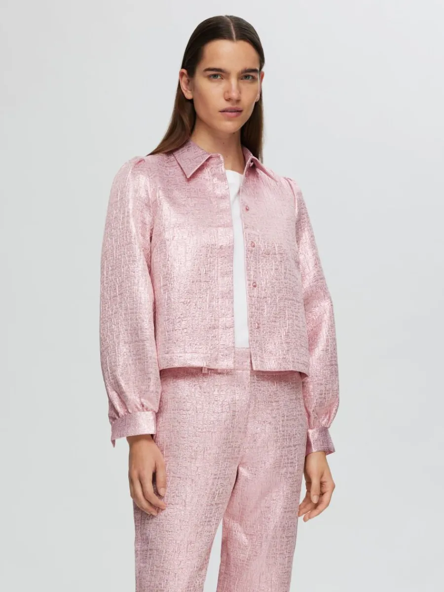 metallisk_jacquard_skjort_0.webp SELECTED METALLISK JACQUARD SKJORTA Pink Cheap