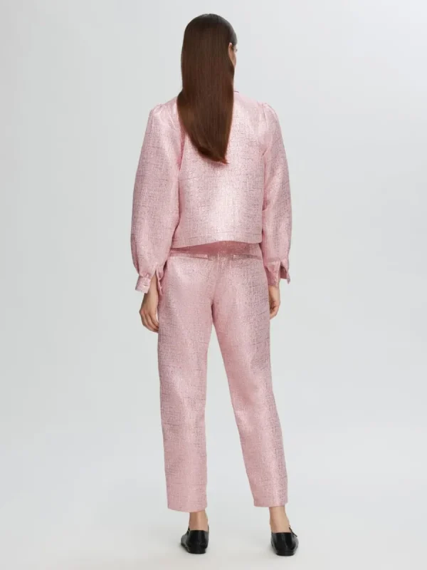 SELECTED METALLISK JACQUARD SKJORTA Pink Cheap