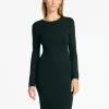 SELECTED MIDILÅNG STICKAD KLÄNNING Green Flash Sale