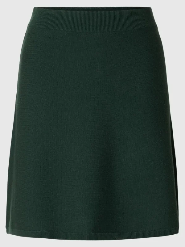 SELECTED MINILÅNG STICKAD KJOL Green Sale
