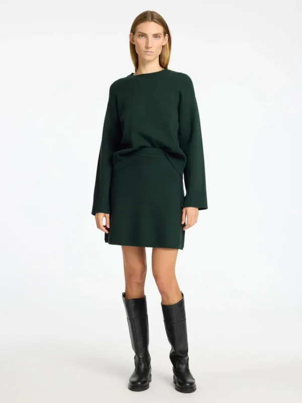 SELECTED MINILÅNG STICKAD KJOL Green Sale