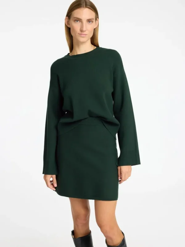 SELECTED MINILÅNG STICKAD KJOL Green Sale