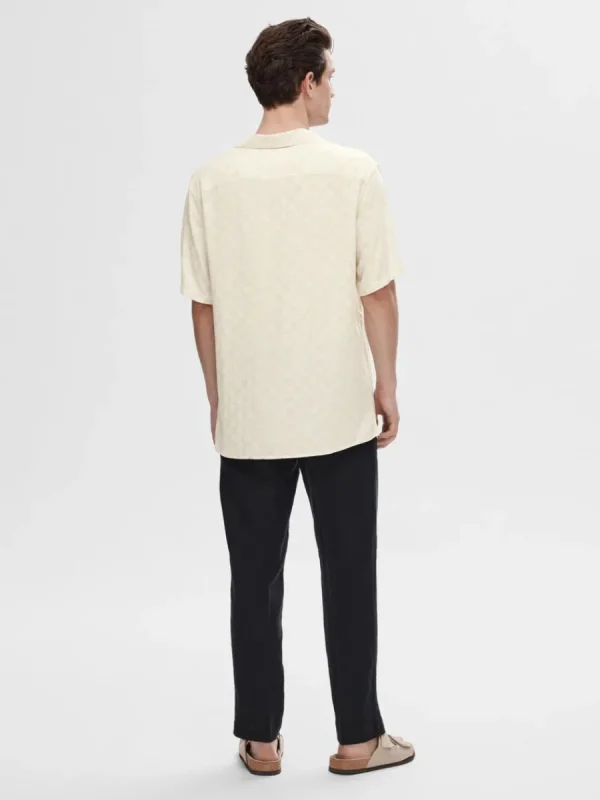 SELECTED MÖNSTRAD KORTÄRMAD SKJORTA White Best Sale