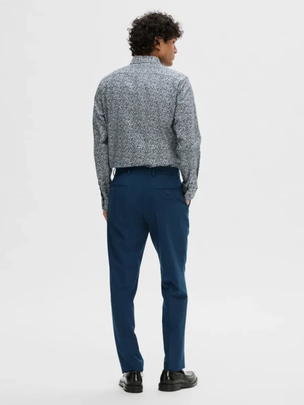 SELECTED MÖNSTRAD SKJORTA Blue New