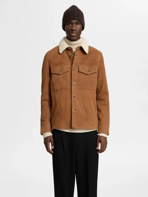 SELECTED 100% MOCKA ÖVERSKJORTA Brown Discount
