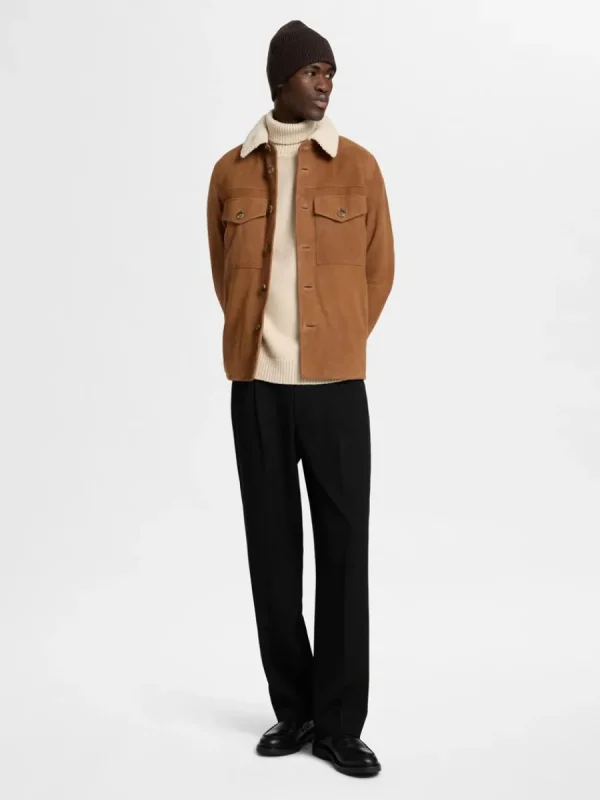 SELECTED 100% MOCKA ÖVERSKJORTA Brown Discount