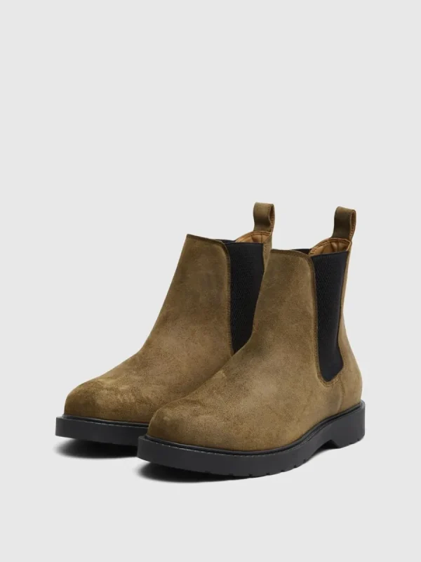 SELECTED MOCKASYDD CHELSEA-STÖVLAR Green Flash Sale